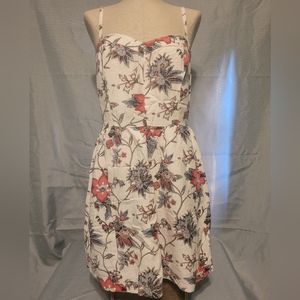 Ann Taylor Loft Size 10 Floral Canvas Linen Dress